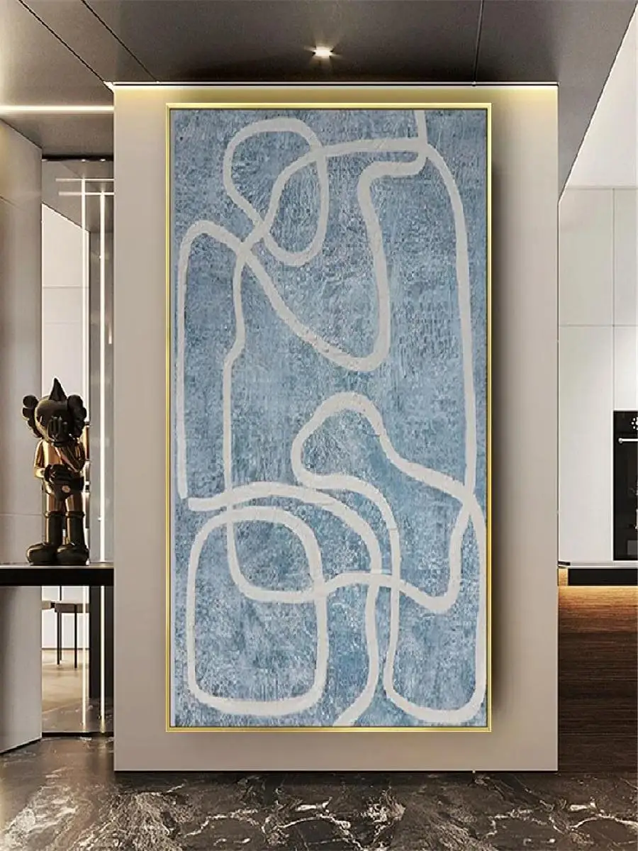 Lukisan minyak abstrak Modern lukisan tangan di atas kanvas seni dinding kontemporer untuk dekorasi ruang tamu