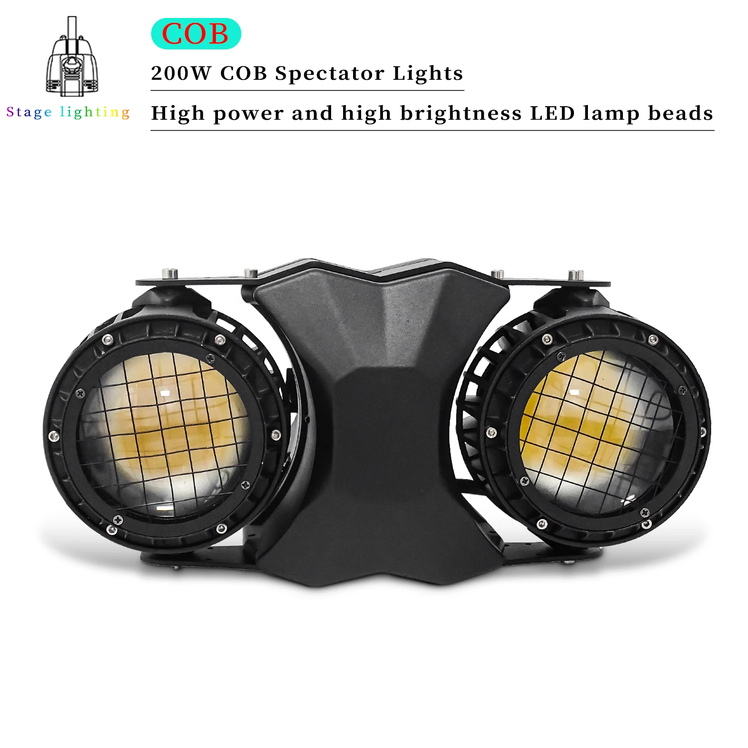 

Outdoor Waterproof Strobe Light 2x100W COB Spotlight Warm Cool White 2 in 1 DMX Control for DJ Disco Stage Lighting