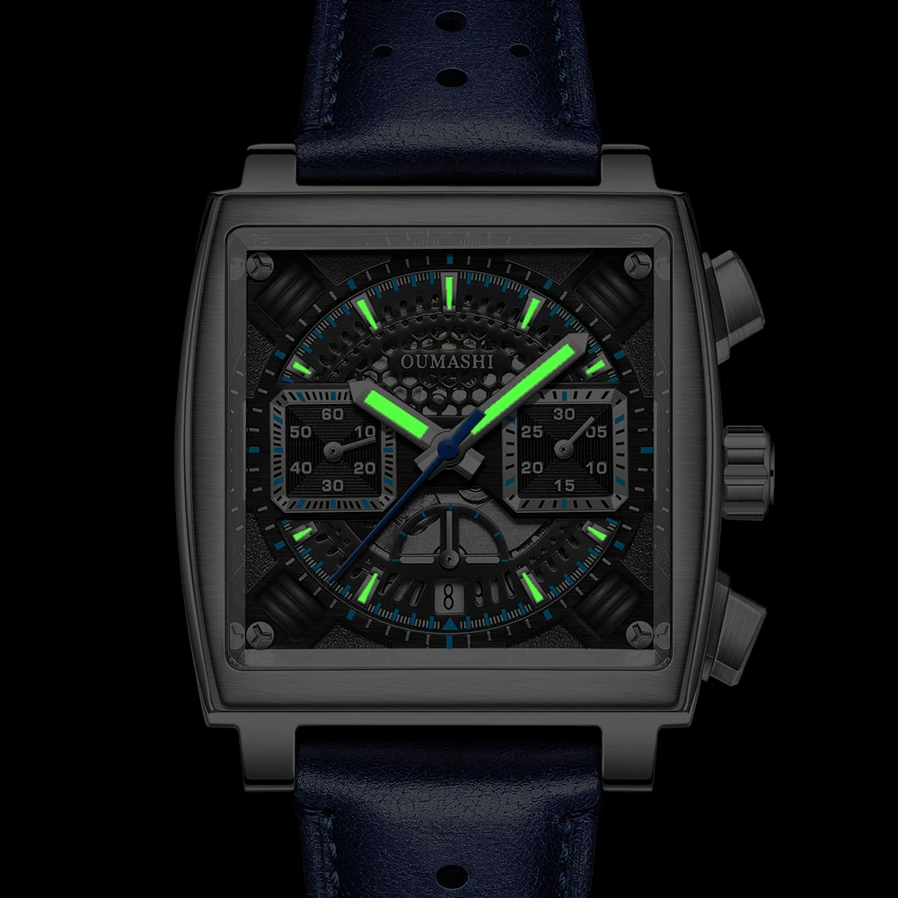 남성용 기계식 시계 다기능 크로노그래프 7750 시계 40mm 사파이어 스포츠 방수 손목시계 (7750 무브먼트)