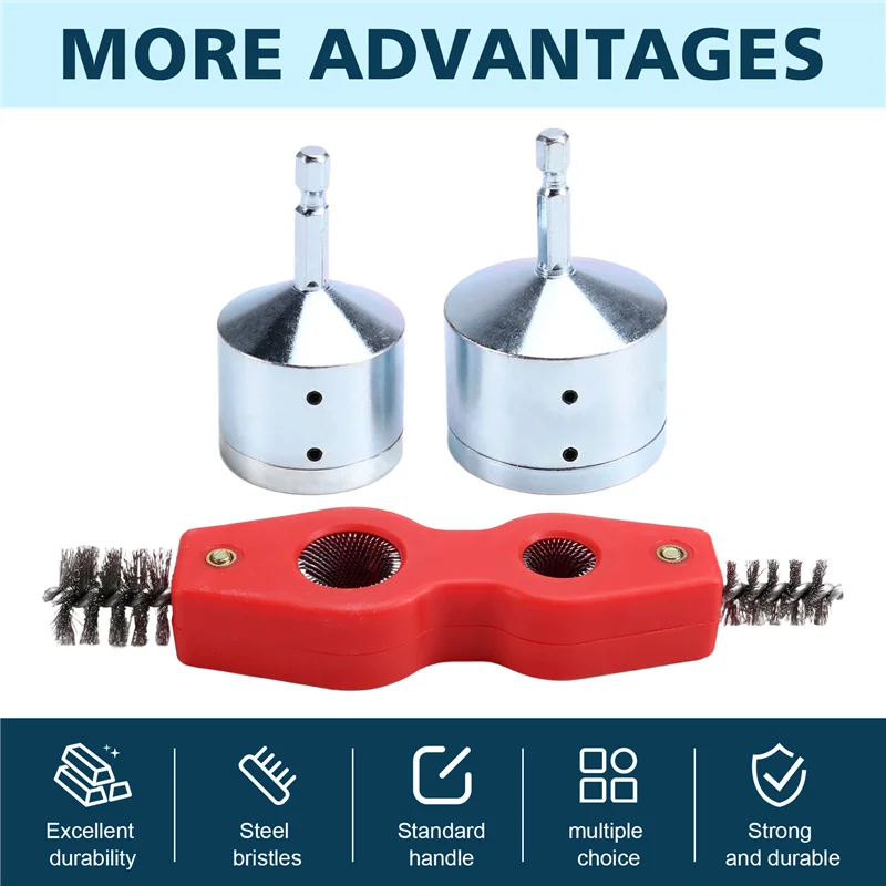 

CYCLI-Copper Pipe Cleaner, 15Mm/22Mm Pipe Cleaner And Drill Tube Cleaning Brush, Copper Pipe Cleaners For Electric Drill Bit