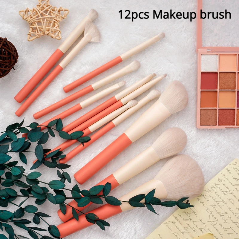 12Pcs Makeup Brush Set Soft Hair Foundation Eyeshadow Loose Powder Beauty Tools for Professional Makeup