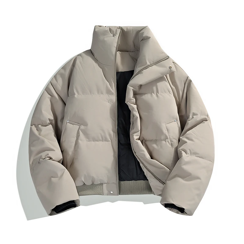 Outdoor Fashion Multi-functional Padded Jacket Men High-quality Zipper Cotton Lined Puffer Jackets Korean Men's High Neck Parkas