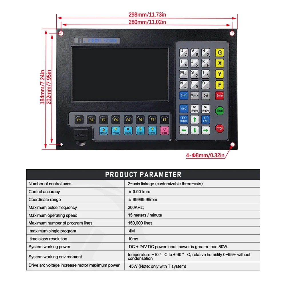 وحدة تحكم بالبلازما Fangling F2100B نظام CNC 2 محور نظام التحكم الرقمي بالبلازما نظام آلة قطع اللهب باستخدام الحاسب الآلي
