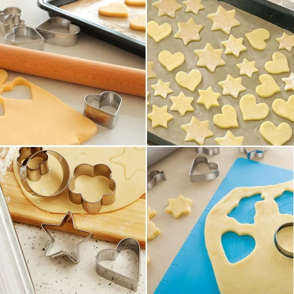 30Pcs Mini Cookie Cutter Set with Box, Small Stainless Steel Veggie Cutters, Polymer Clay Cutters for Kids