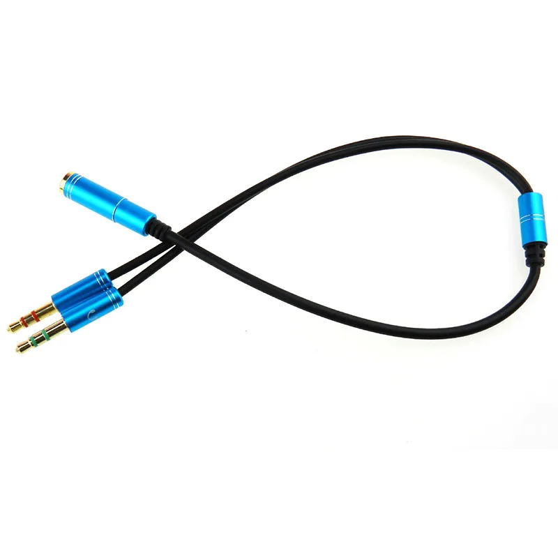 كابلات صوت ذكر إلى أنثى ، موزع موصل سماعة رأس ، كابل تمديد ميكروفون Aux للكمبيوتر L ، مقبس 3 أعمدة