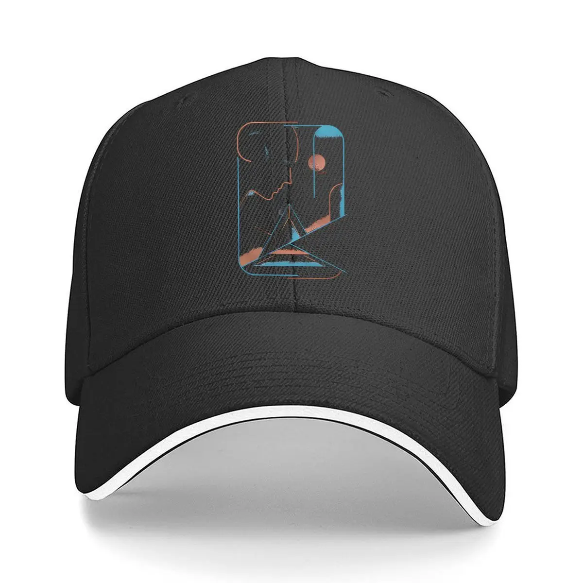 Abstract Geometric Blue Copper Art Decor Sandwich Baseball Cap