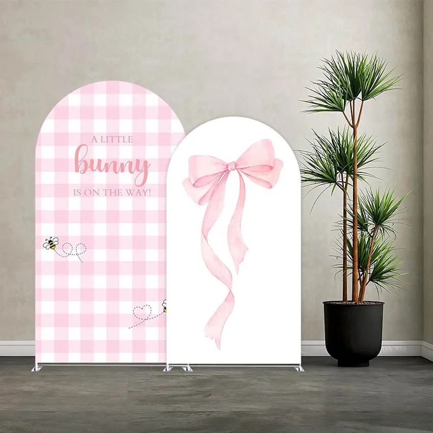Mehofond Custom 2-Sided One Silly Goose Pink Bow Girls Birthday Party Baby Shower Cover Chiara Arch Background Decor Backdrop
