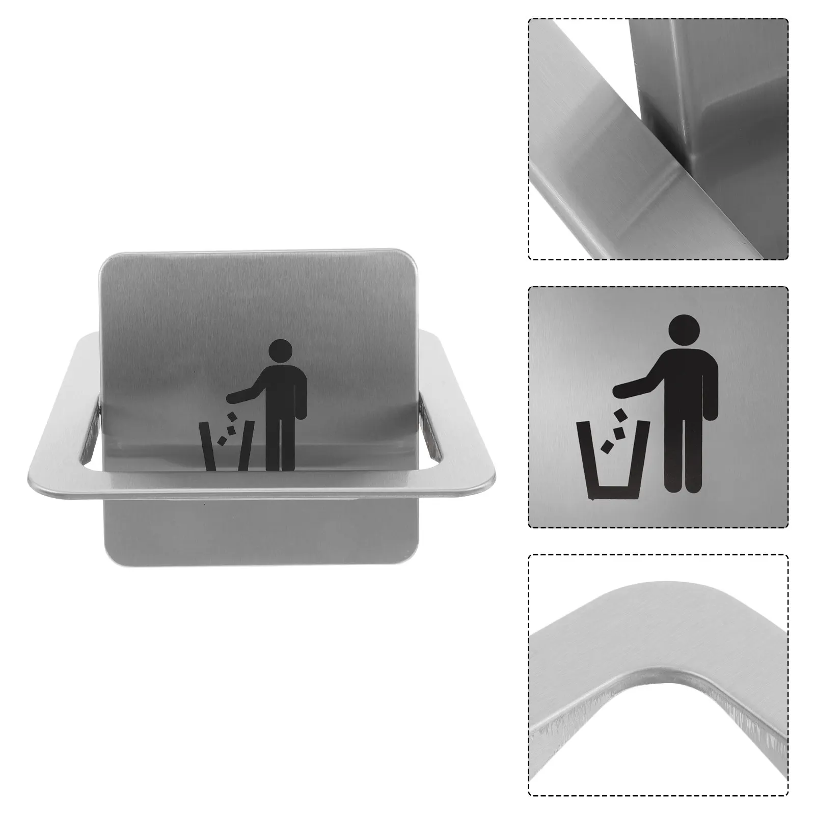 

Embedded Stainless Steel Trash Grommet Lid for 19-21Cm Kitchen Opening Recessed Countertop Swing Flap Waste Cover Flush Mount