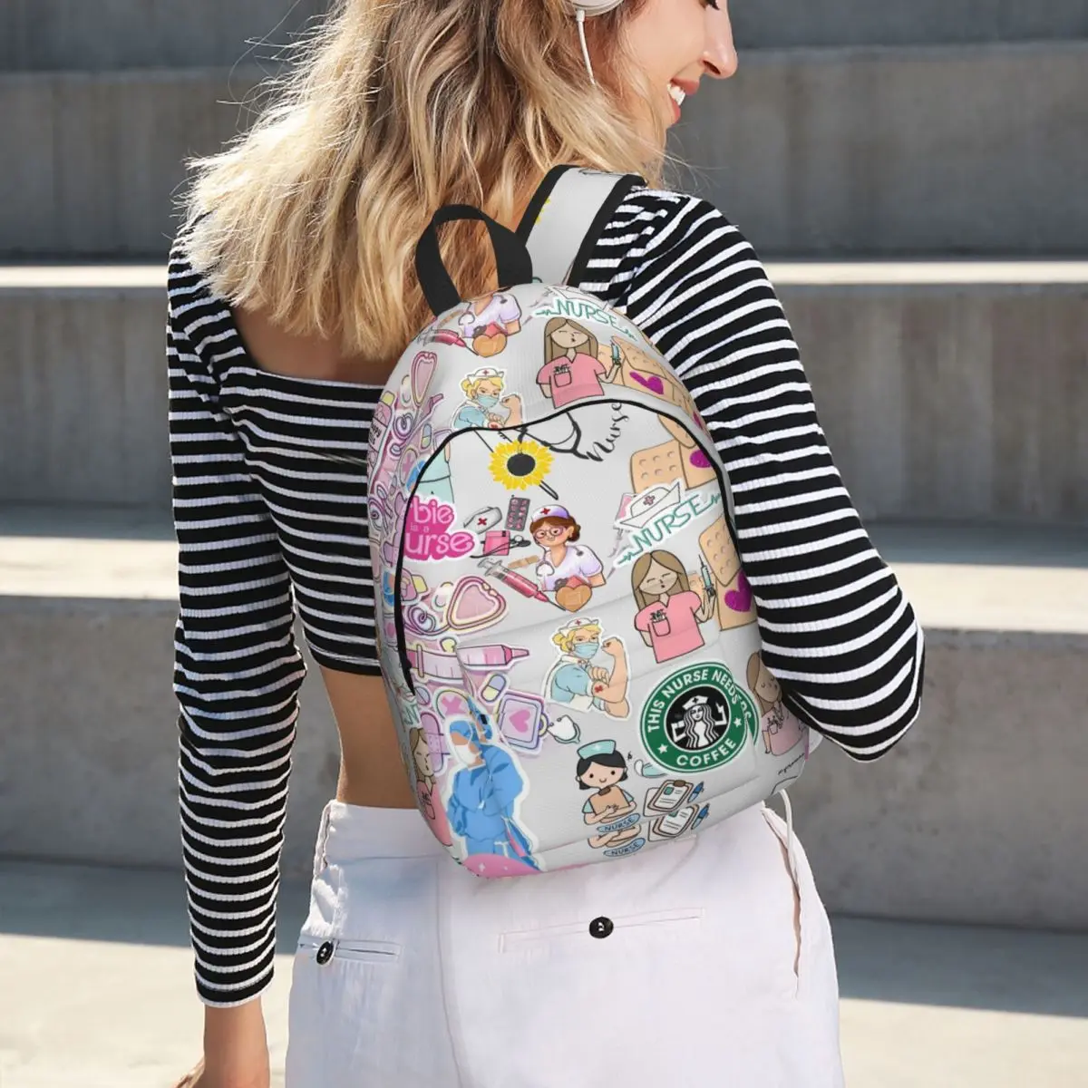Enfermera En Apuros Doctor Nurse Backpack Hot Sale Daypack Large Capacity Kids BookBag School Bag Shoulder Bags for Men Women