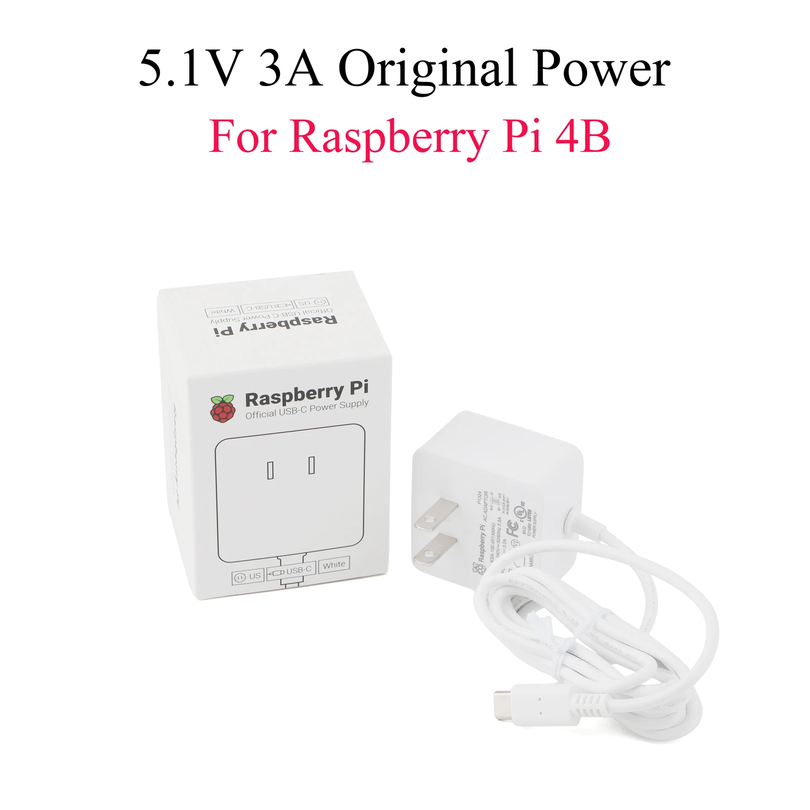 Original Raspberry PI 4 Model B 5.1V 3A Power Adapter USB Type-C Charger US Plug PSU  Power Supply For Raspberry Pi 4B