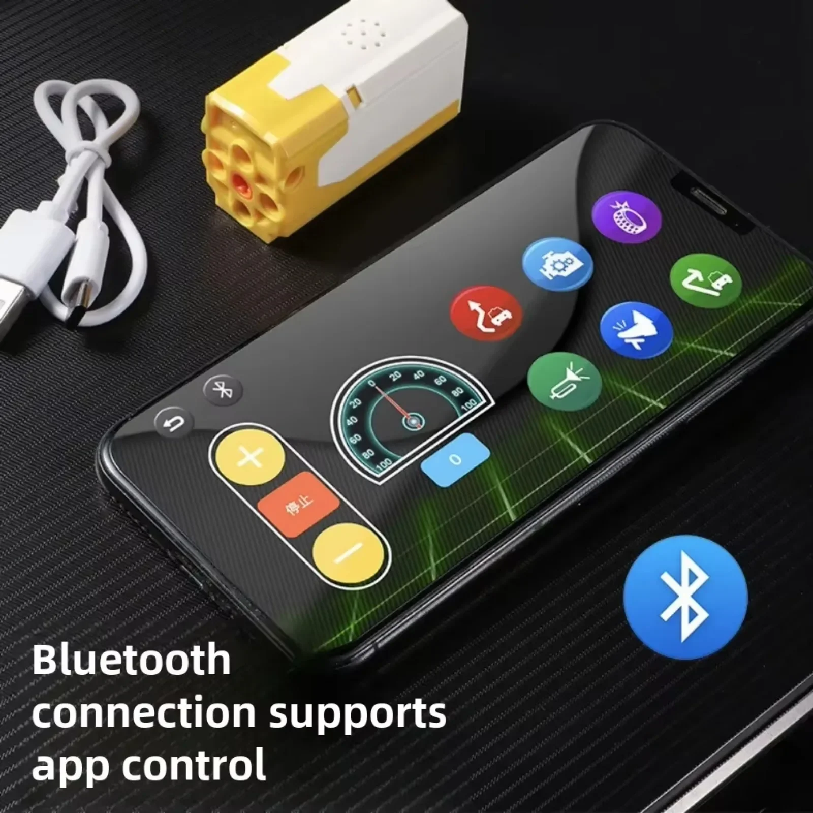 Moc recarregável m l motor app controle bateria de lítio dente azul compatível com legoeds 8883 peça de montagem pf de alta tecnologia 9686