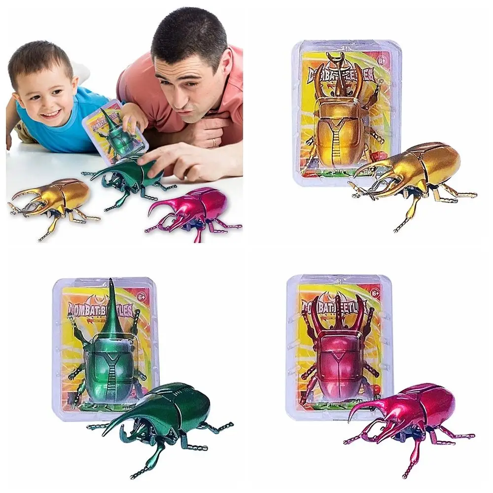 Lovely Plastic Cement Wind Up Beetle Toys Cartoon Realistic Insect Figures Gold/Green Clockwork Toy Children