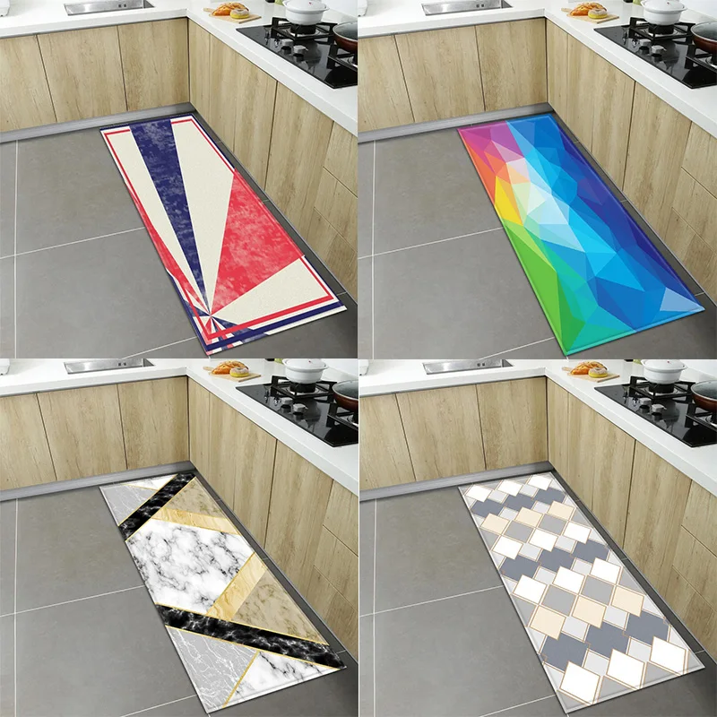 Colorful Geometric Pattern Home Kitchen Floor Mats Door Front Decoration Floor Mats