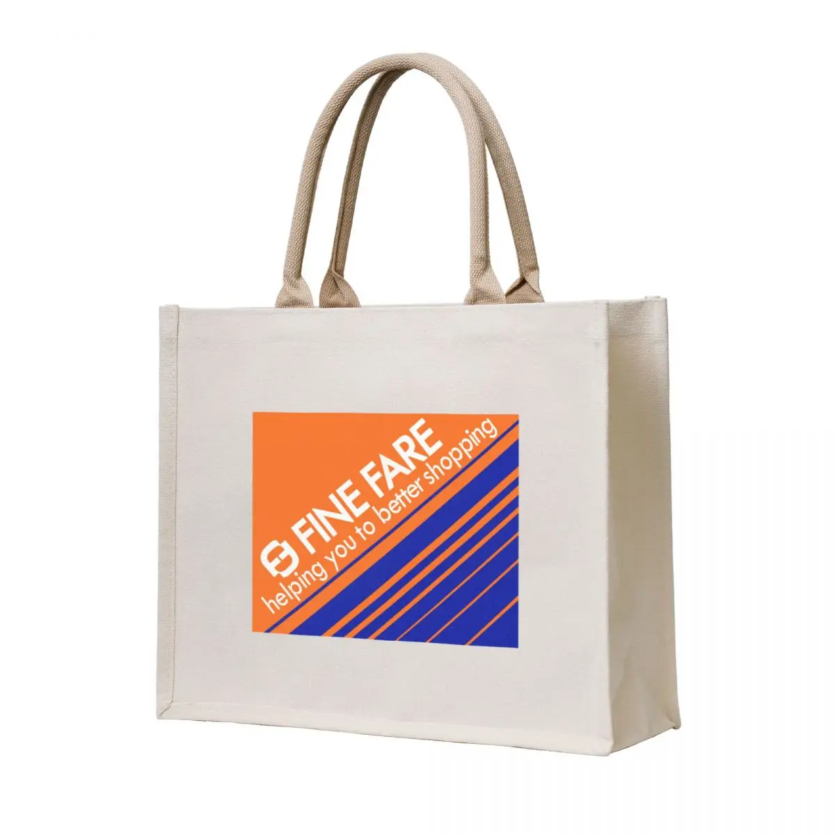 

Fine Fare' plastic bag branding (1980s) Tote Bag hand bag foldable reusable Big women shopping trolley