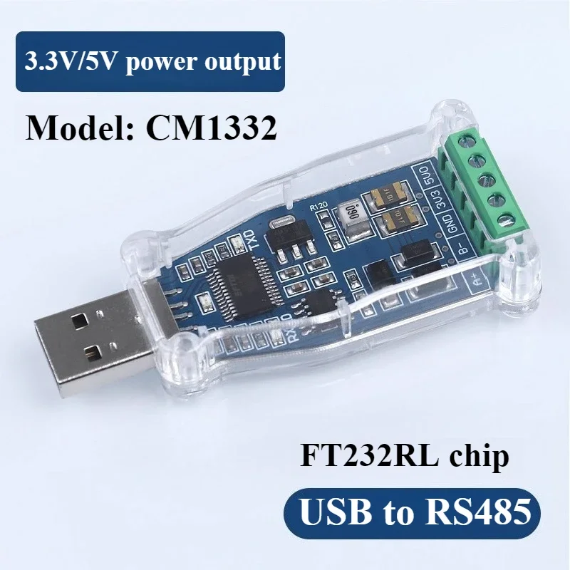 Industrial USB to RS485 RS232 Converter V2.0 Upgrade Protection RS485 Compatibility Standard RS-485 a Connector Board