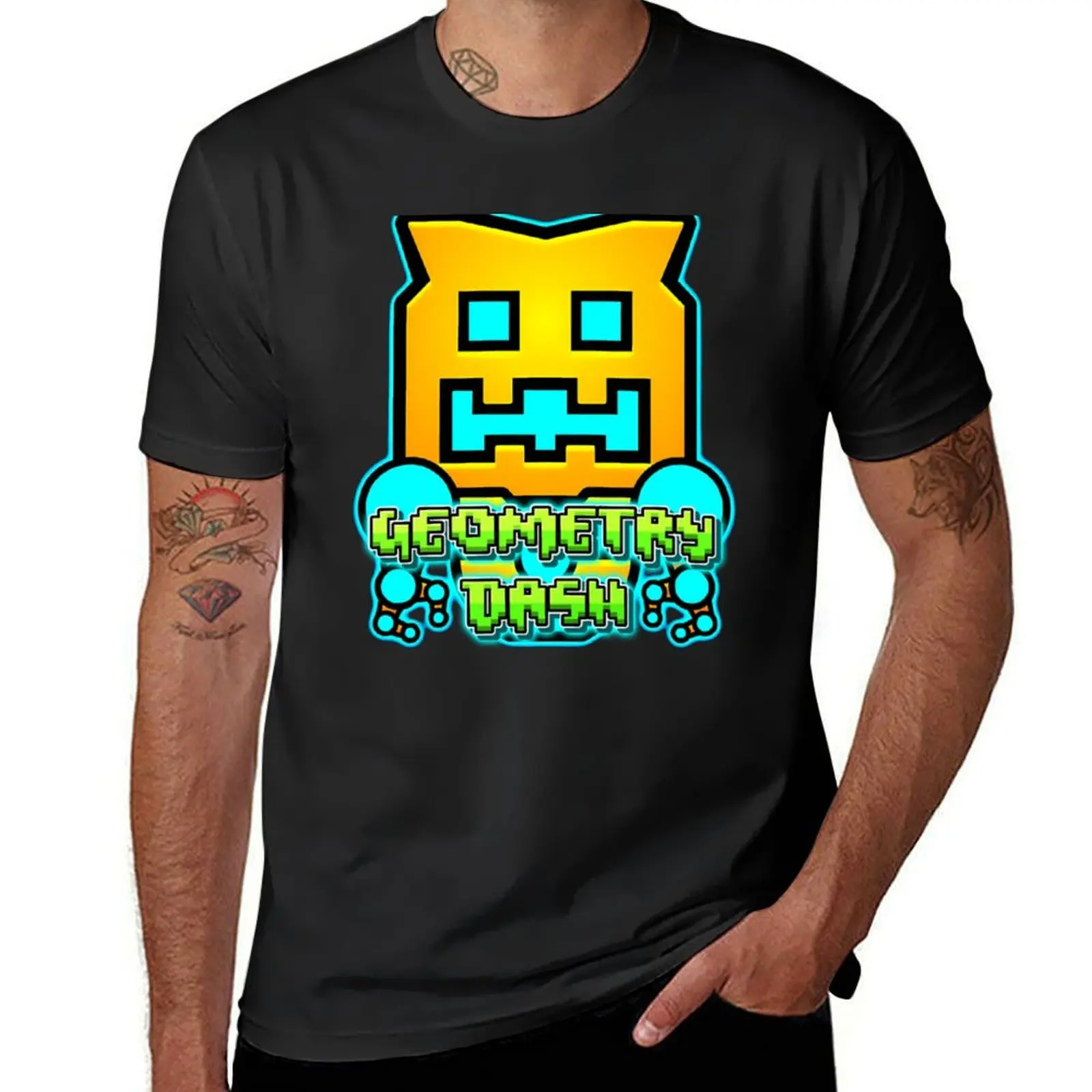 

Geometry Dash T-Shirt customs aesthetic clothes funnys Men's t shirts