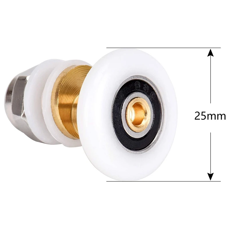 6PCS 27Mm Shower Door Rollers For The Bathroom Glass Sliding Door Pulleys Wheels Ultra-Quiet Shower Glass Door Rollers images - 6