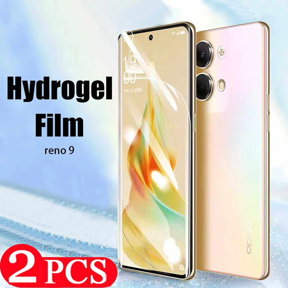 2Pcs cover For OPPO reno 9 pro plus 8 lite 8T 7 SE Z Hydrogel film A1 pro screen protector Not Glass Protective film Smartphone