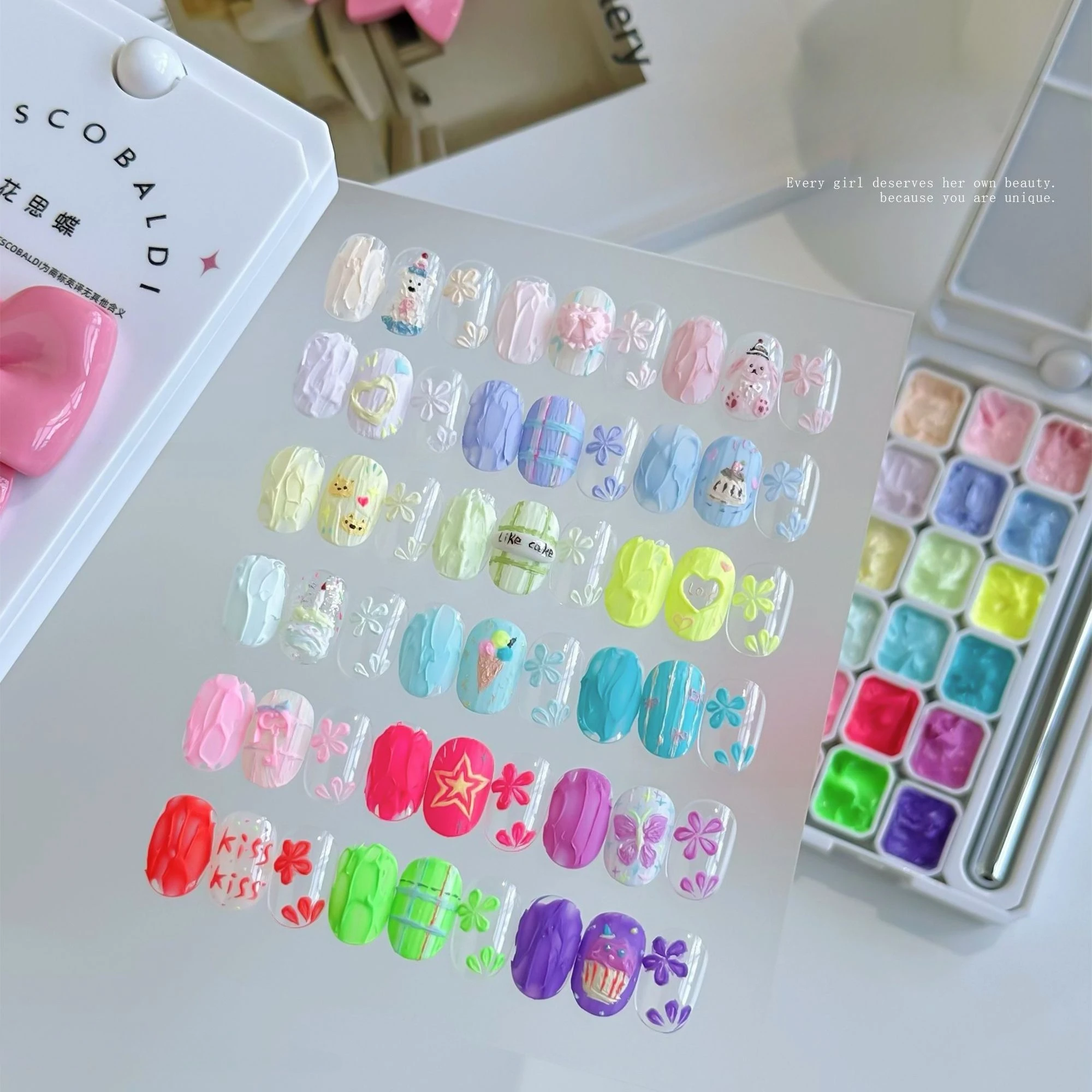 18Colors Solid Oil Painting Gel Nail Polish Dopamine Multi-color High Saturation Texture Glue Nail Art Creation for Manicure
