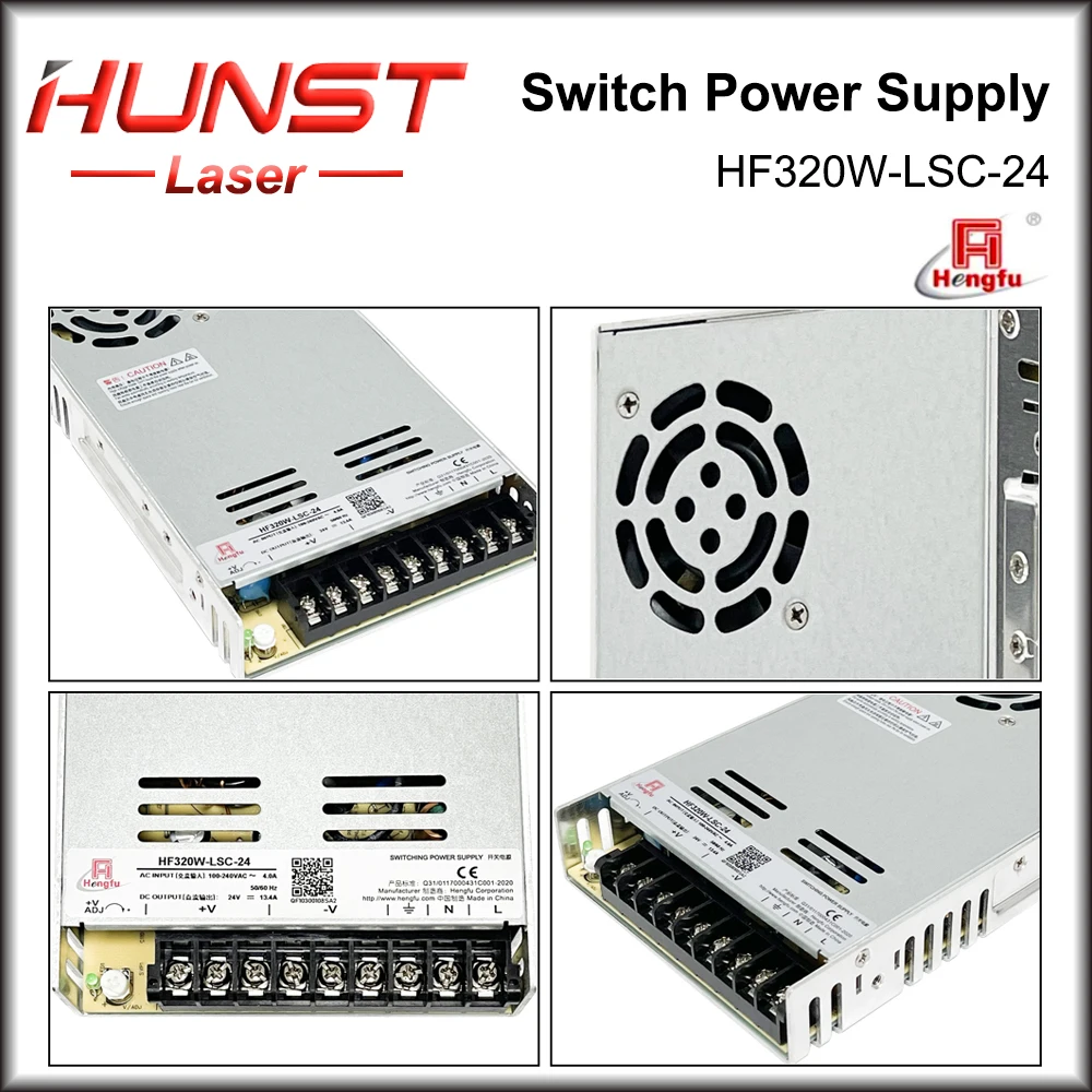 Импульсный источник питания HUNST HF320W-LSC-24V, подходящий для станка для лазерной маркировки CO2, гравировального станка