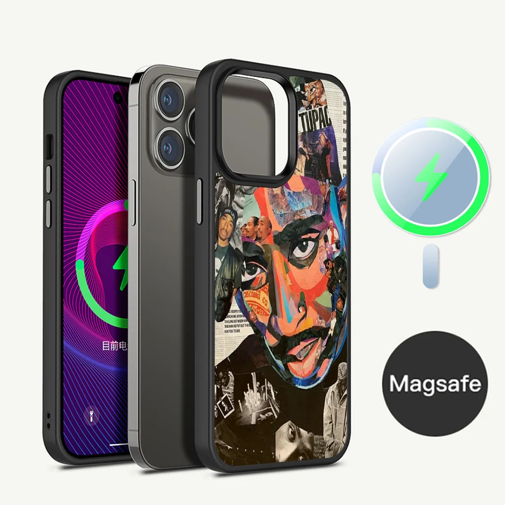 

Rapper 2pac Singer Tupac Phone Case Magnetic Case For IPhone 16 14 13 12 11 15 Pro Max Plus For Magsafe Wireless Charge Cover