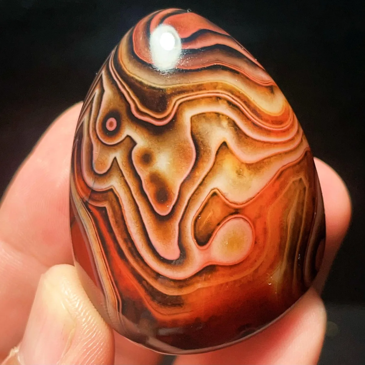 Gift Stone Colorful Pattern Banded Agate, Tumbled Polished Stone, Home Decor, Natural Stone, Crystal Collection, Table Display