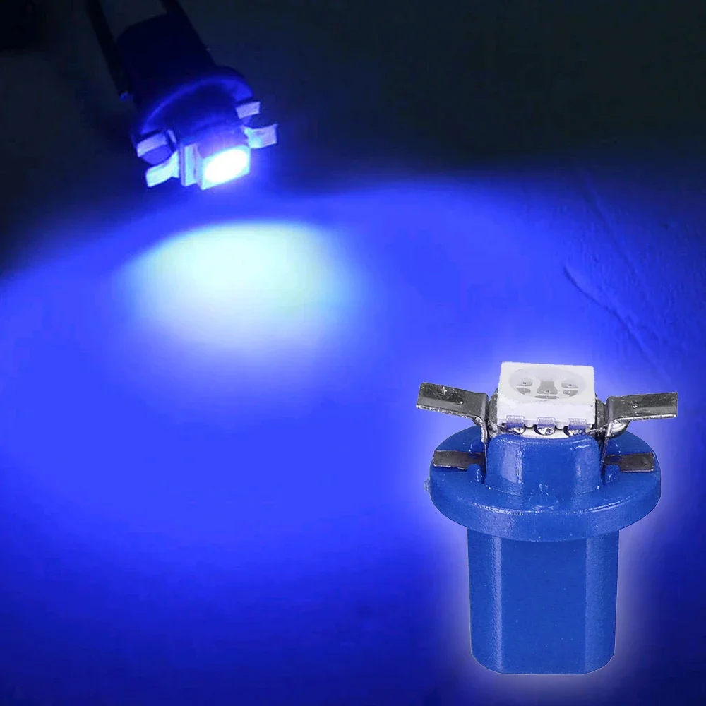 10pcs Car Speed Dashboard Dash Lamp White T5 B8 5D LED Bulbs Lamp Gauge 5050 1SMD Instrument Light Bulbs Interior Accessories
