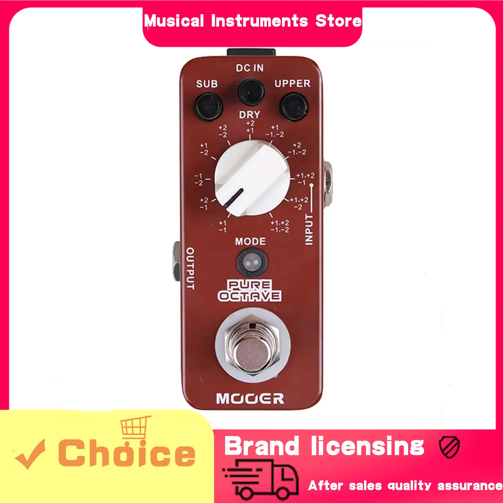 

MOOER Guitar Pedal Effect Pure Octave Pure Octave Effect 11 Octave Modes True Bypass Full Metal Shell Pedal Guitar Accessory