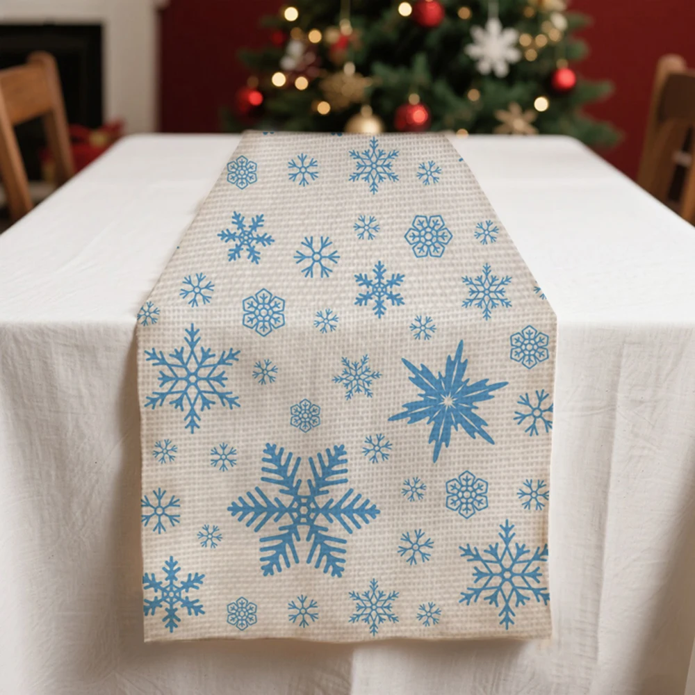 

Christmas table runners winter Table decoration and accessories for Festival Snowflake pattern home decor party tablecloth