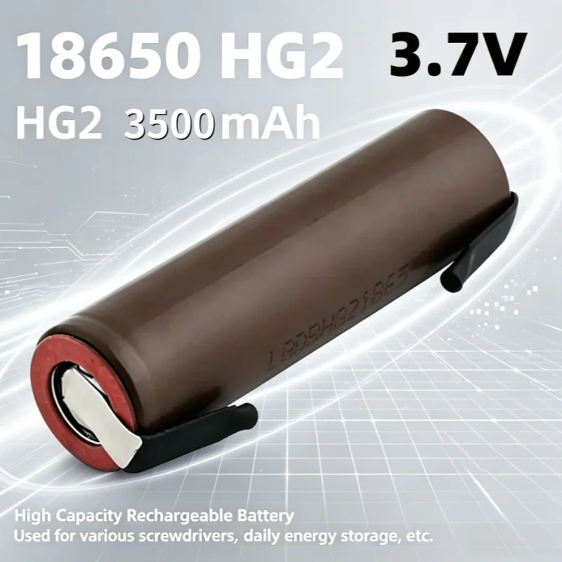 Batteria LG HG2 3500mAh 3.7V 18650 con cavi saldati per cacciaviti ad alta corrente + batteria agli ioni di litio per fai-da-te