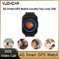 Elmain4 G-Montre Intelligente avec Traqueur GPS Bidirectionnel, Étanche IP67, Bouton d'Urgence SOS, Bracelet, Appel Vidéo pour Personnes Âgées