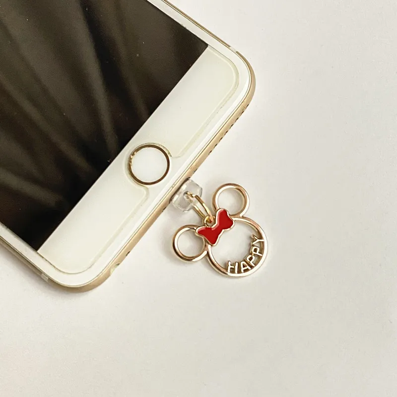 MINISO Minnie Mickey Metal Phone Anti-Dust Plug For iPhone Samsung Huawei Type C Android Charging Port Protectors Dustplugs