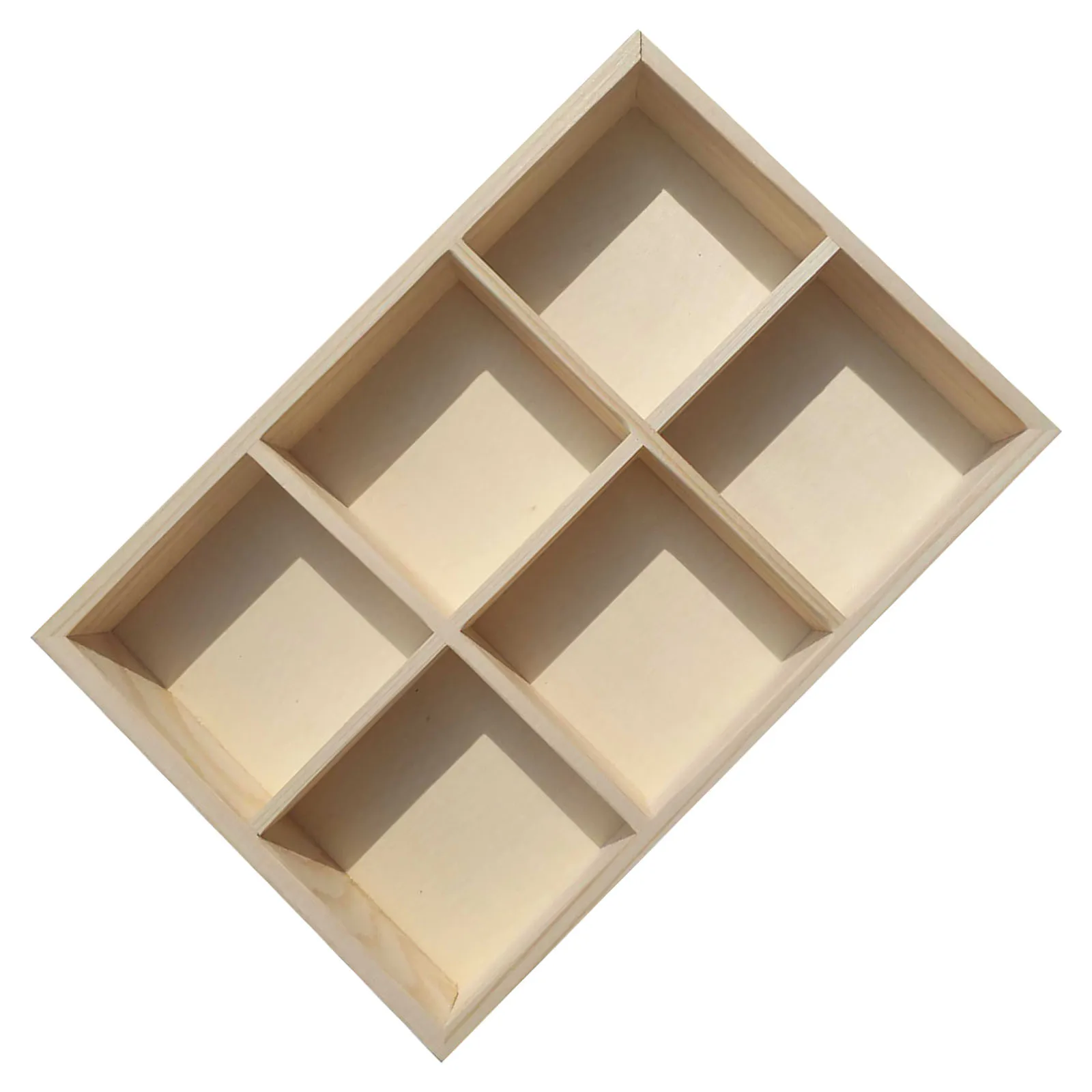 

1Pcs Wooden Pigment Box 6-Grid Durable Storage Container for Painting Sticks Compact Size Pigment Box Painting Stick Case
