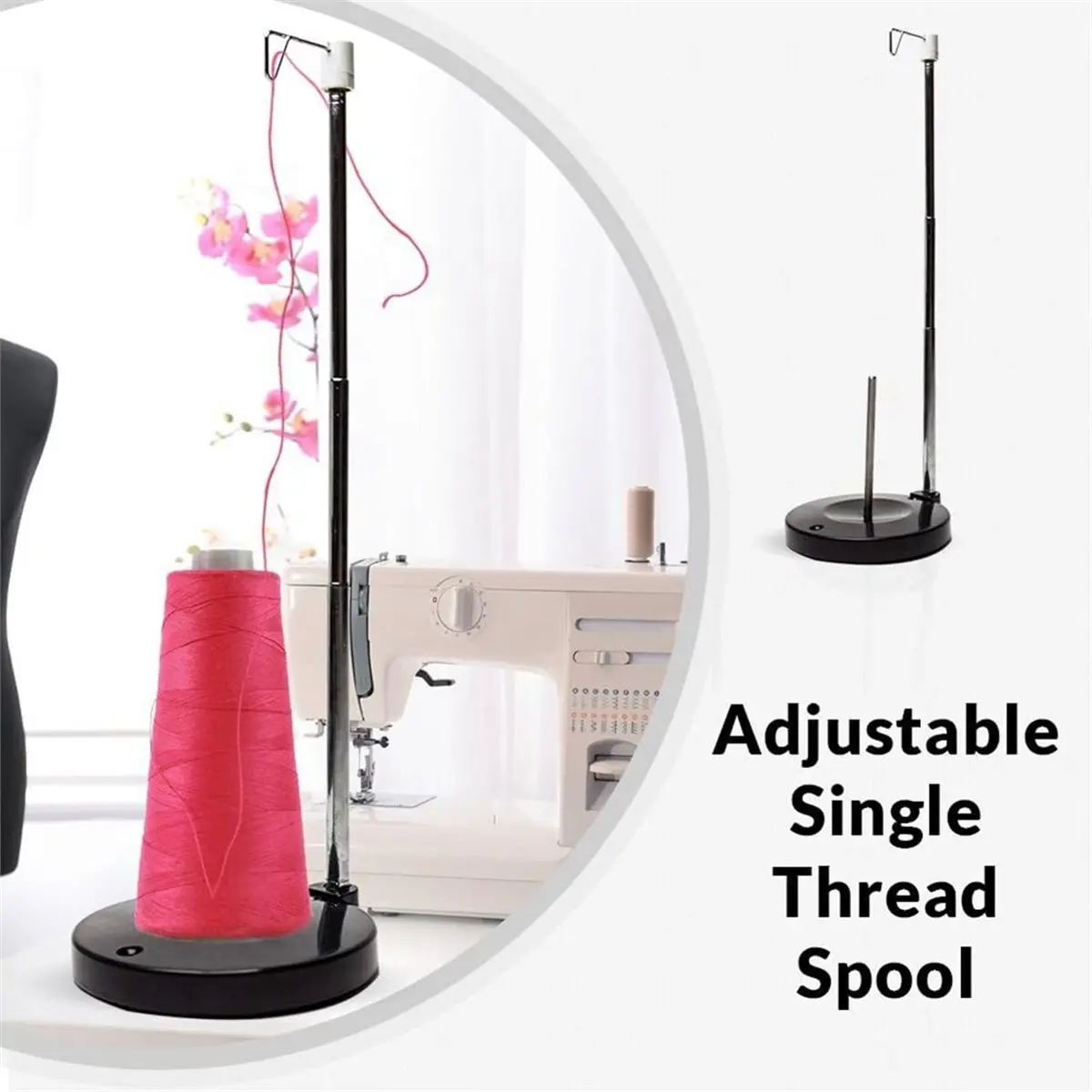 Adjustable Cone Thread Stand Spool Holder for Sewing Machine Embroidery Quilting Serger Machines, Single Thread Stand(A)