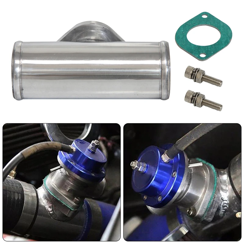 

BOV Adapter Pipe 2.25" to 2.25" T-Pipe for 30PSI TYPE S/RS BOV Black/Silver Aluminum