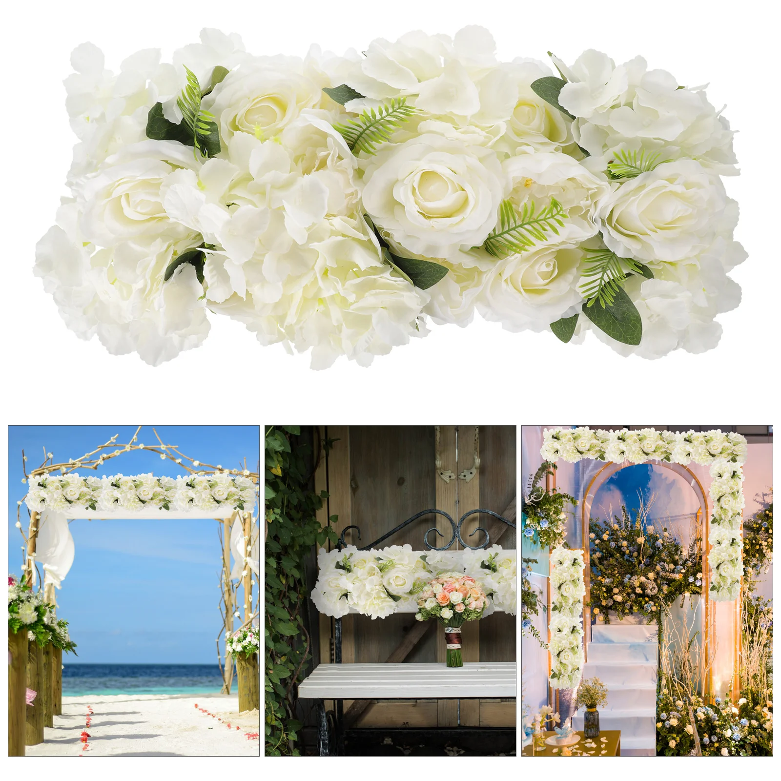 

Simulation Rose Flower Panel Hanging Decor for Wedding Party Home Artificial Silk Flower Wall Decoration Centerpiece