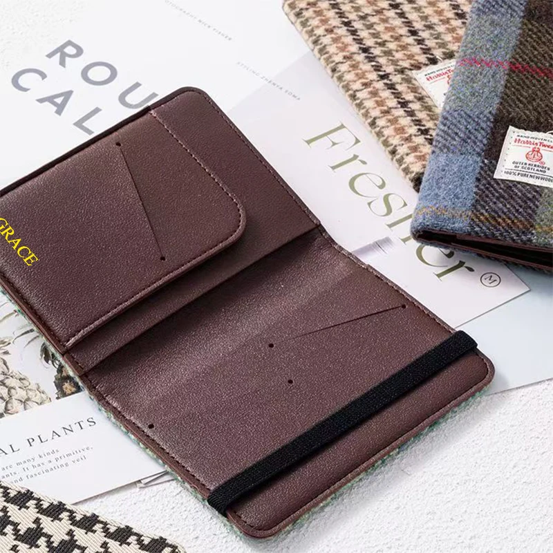 الموضة الفاخرة غطاء جواز سفر امرأة الأعمال نقش اسم محفظة جواز سفر عادية متعددة الوظائف حافظة للبطاقات حامل جواز السفر