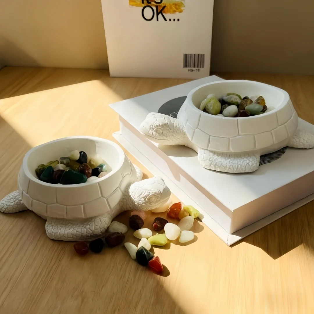 

Turtle-Shaped Tray Aromatherapy Gypsum Silicone Mold Reusable Tool For DIY Plate Storage Box Home Decor Plaster Ornaments