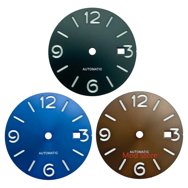 31.5mm Black/Blue/Brown Sandwich Sterile Watch Dial Wristwatch Plate Fit ETA2824 Miyota8215/8205 DG2813 Mov\'t Green Lume