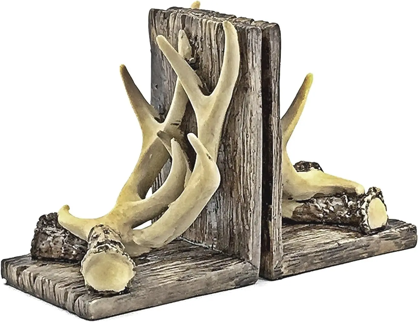 

Deer Antler Bookends Unique Vintage Shelves Stoppers Heavy Duty Nonskid Rustic Mountain Cabin Lodge Farmhouse Home Office Decor