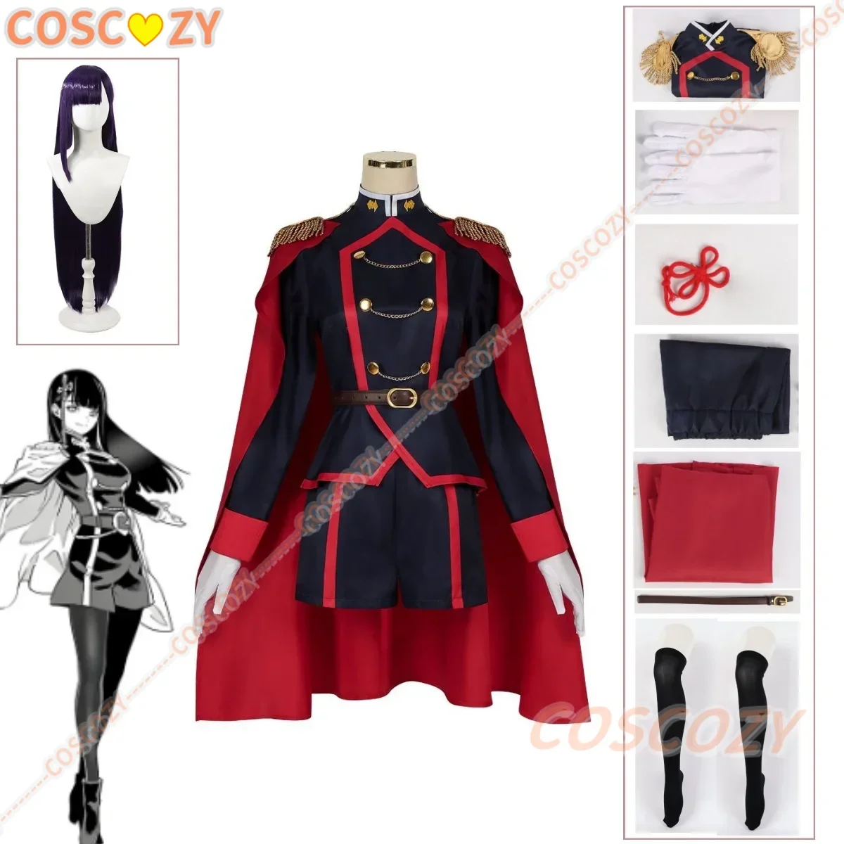 Anime Mato Seihei No Slave Ren Yamashiro Cosplay Costume Wig Himari Azuma Uniform Purple Hair Chained Soldier Anti-Demon Corps