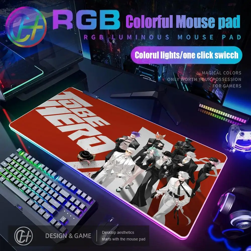 

To be H_Hero X Коврик для мыши в стиле аниме RGB Gaming HYBXAXC Коврик для мыши Настольный коврик HD Gamer Большой светодиодный светильник XXL Коврики для мыши ПК Компьютерный ковер