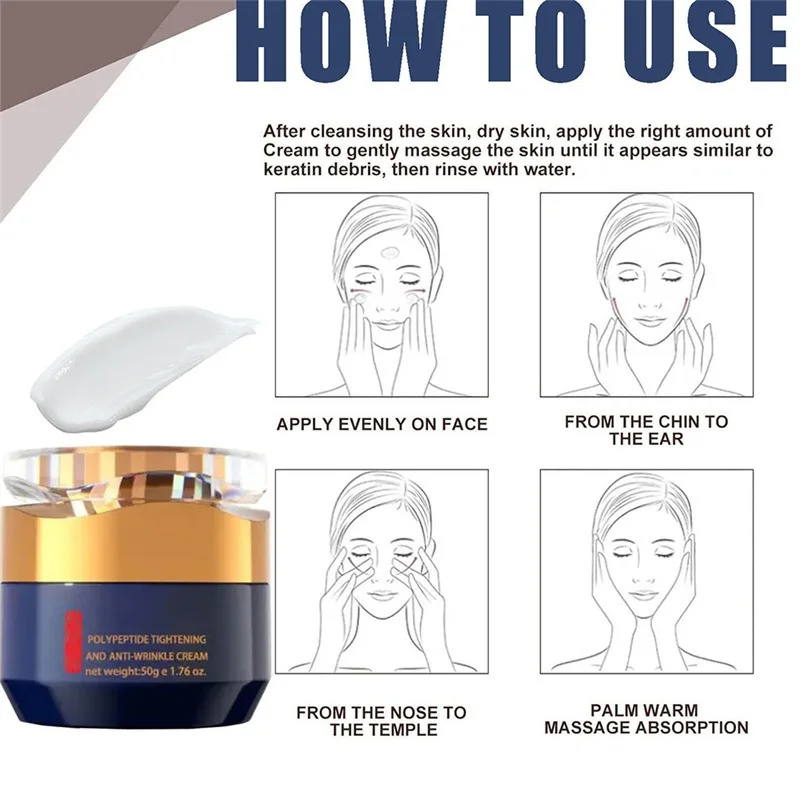 البولي ببتيد رفع ثبات كريم ترطيب الجلد تجديد السلس اشراق الجلد كريم وجه مكافحة الشيخوخة الوجه العناية بالبشرة #6