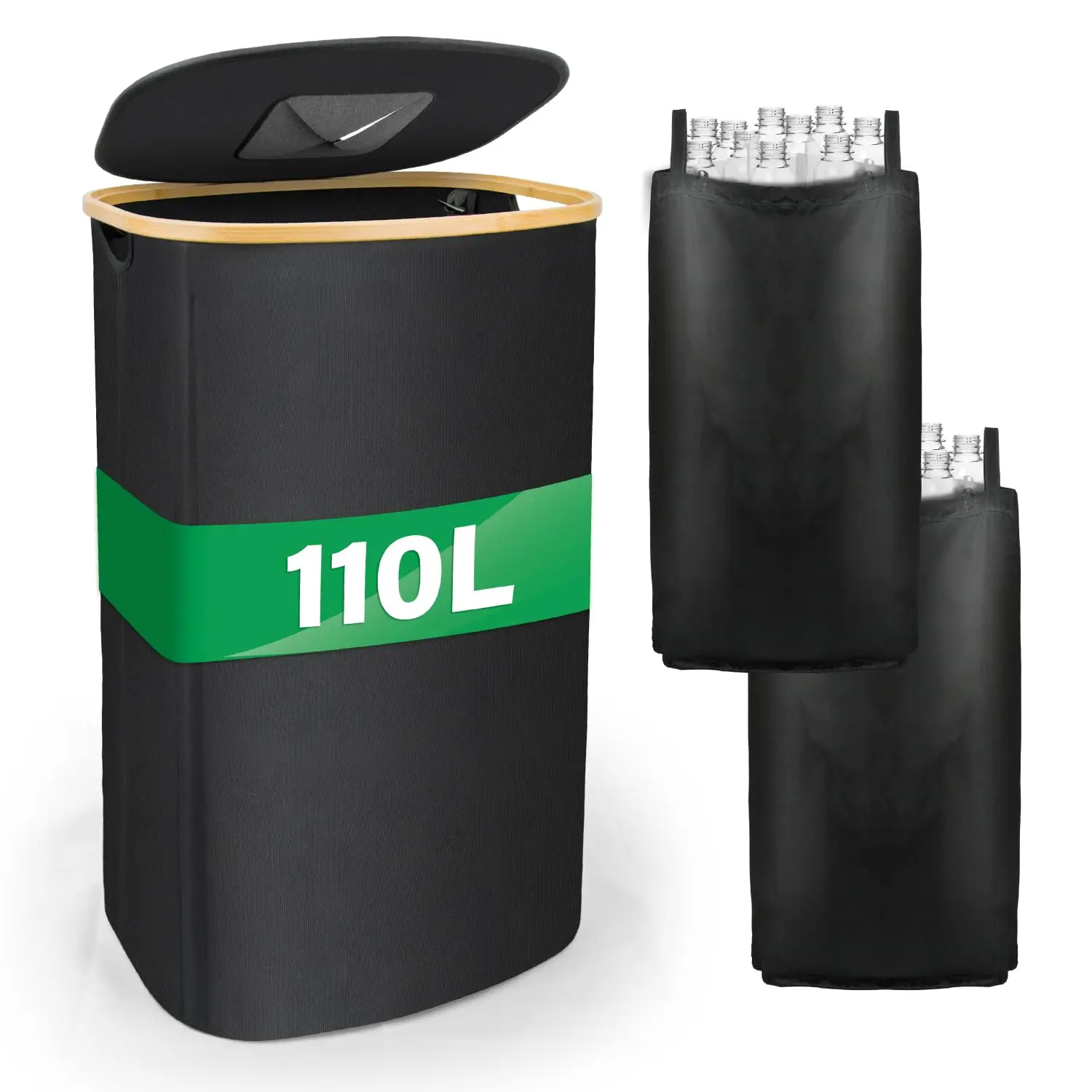 

MOWETOO Large 100 Litre Recycling Bin with Two Removable Inner Pockets