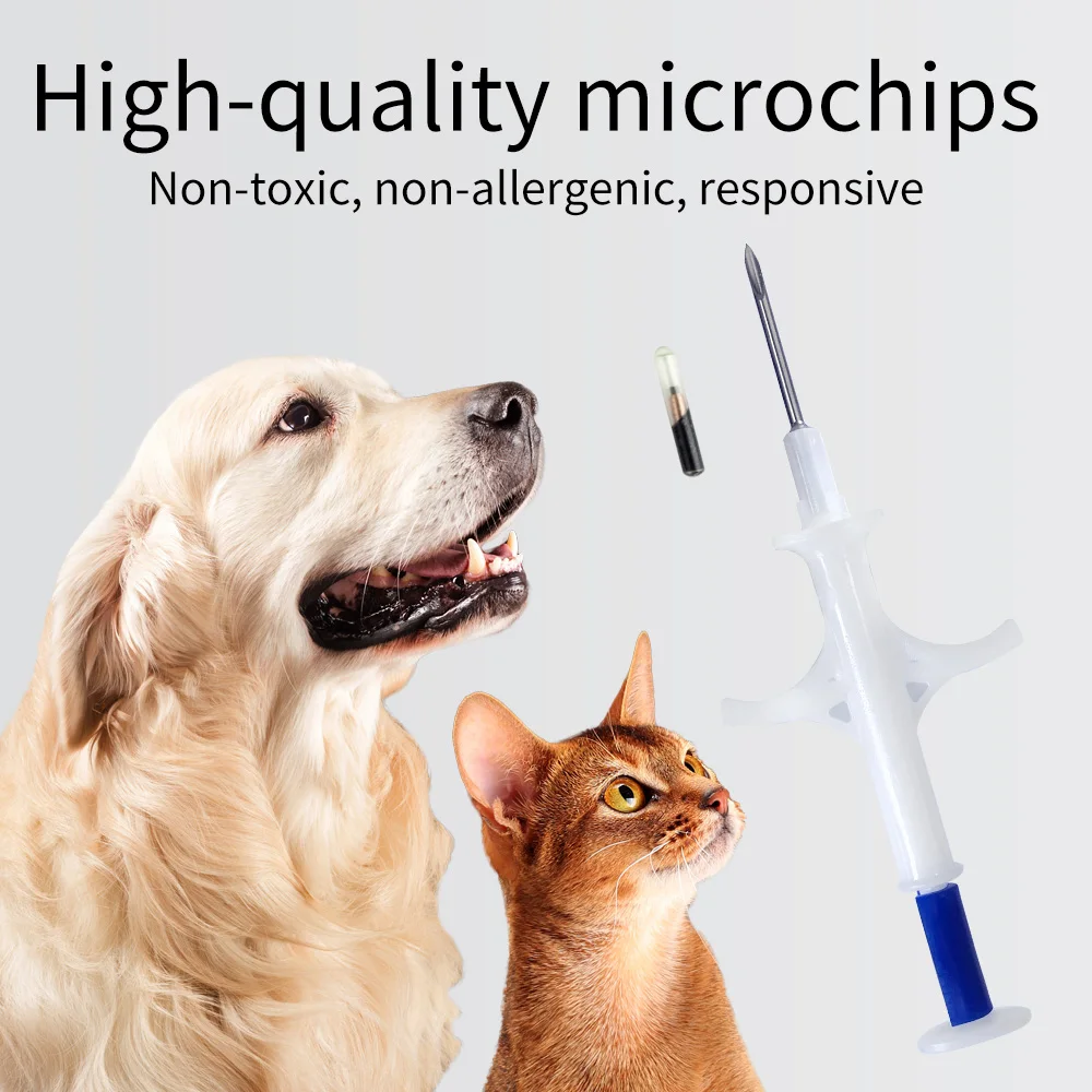 50 Packs Pet EM4305 Microchip 134.2KHz FDX-B Animal ID Chip Animal Microchip Syringe International Standard