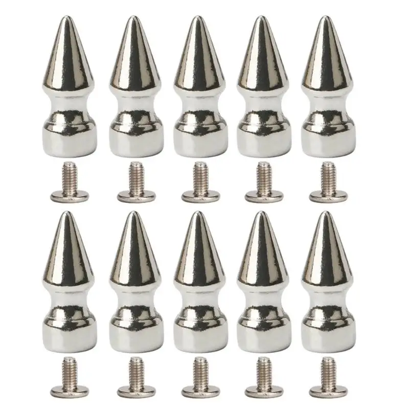 

A52E Metal Spikes and Studs Cone Spiked Rivets PU DIY Crafts Punk Studs and Spikes