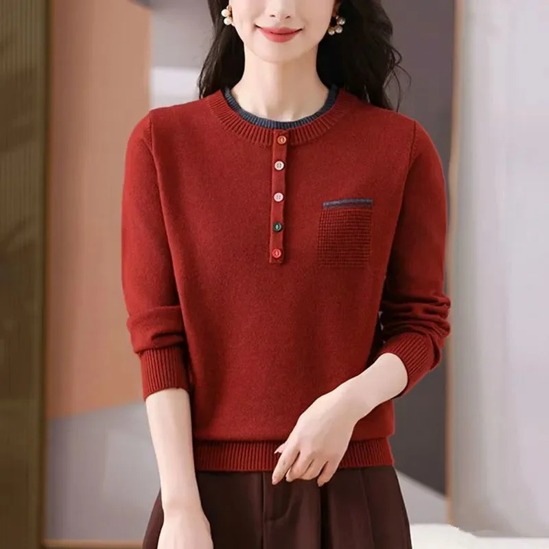 Autumn/Winter Clothing Loose Fashion Sweaters  Women Warm Elegant Knitted Long Sleeve Pullover Lady Casual O-neck All-match Top
