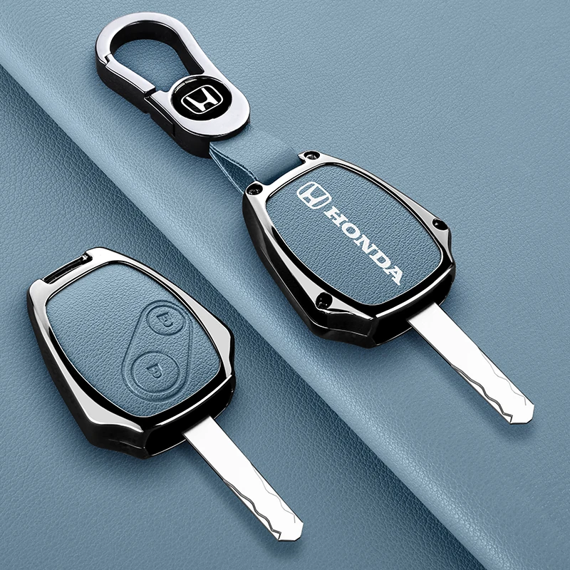 Funda de cuero para llave de coche, cubierta de mando a distancia para Honda CR-V Civic Insight Fit SRV FRV acord 7 Jazz Gr8 150 R, accesorio para motocicleta