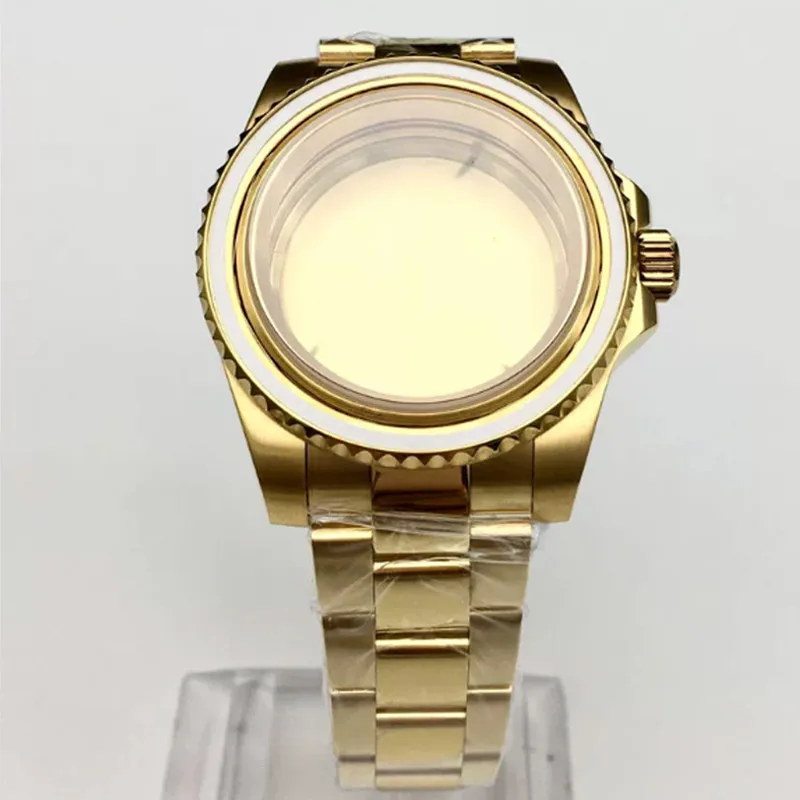 40mm sapphire glass case suitable with calendar Gold plated build NH35 NH36 NH34 ETA2824 2836