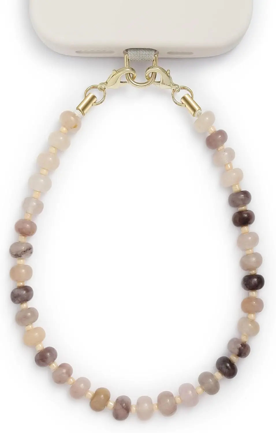 

POSADINA Natural Stone Phone Charm, Beaded Healing Phone Wrist Strap, Handmade Cellphone Chain Lanyard with Tether Tab